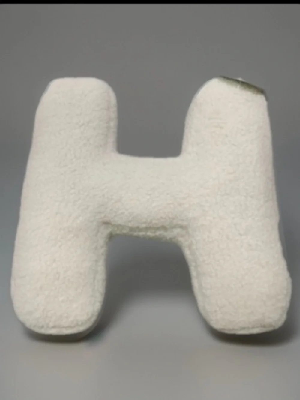 Letter ‘H’ Sherpa Throw Pillow - CREAM